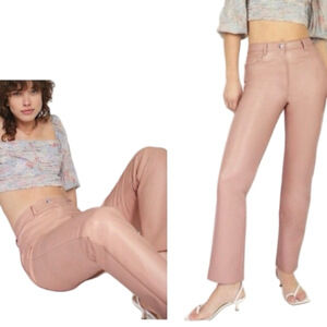 Aritzia Wilfred The Melina Blush Leather Vegan High Waisted Pants SZ 4